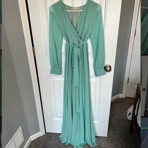 Sage Chiffon Pinkblush Maternity Maxi Dress